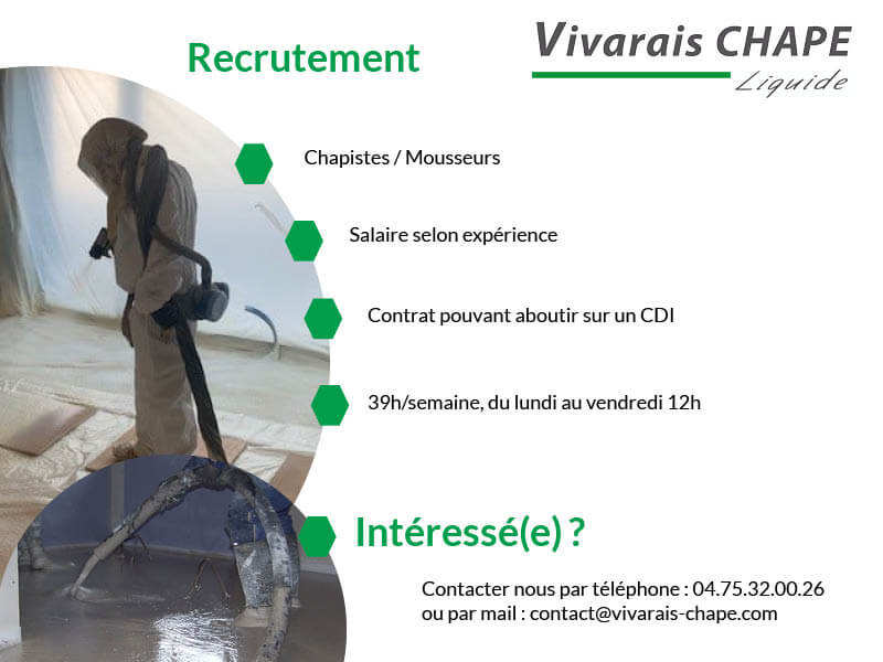 Offre chapistes mousseurs - Nouvelle offre d'emploi - Nous recherchons des chapistes/mousseurs (H/F)